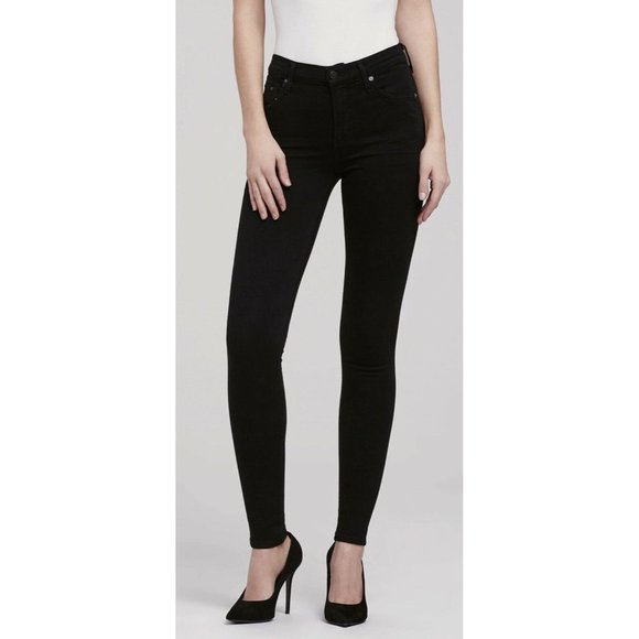 Citizens of Humanity Rocket High Rise Skinny‎ Black Raw Hem 24 Stretch $188 - Picture 1 of 12
